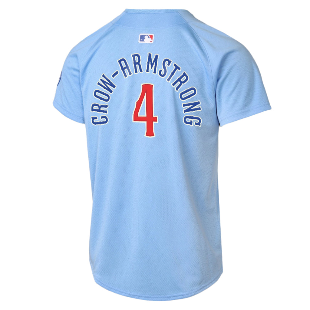 NIKE Youth Chicago Cubs Pete Crow-Armstrong Light Blue 2nd Alternate Limited Replica Jersey Official Team Jersey Sports Fan Apparel Official NFL Team