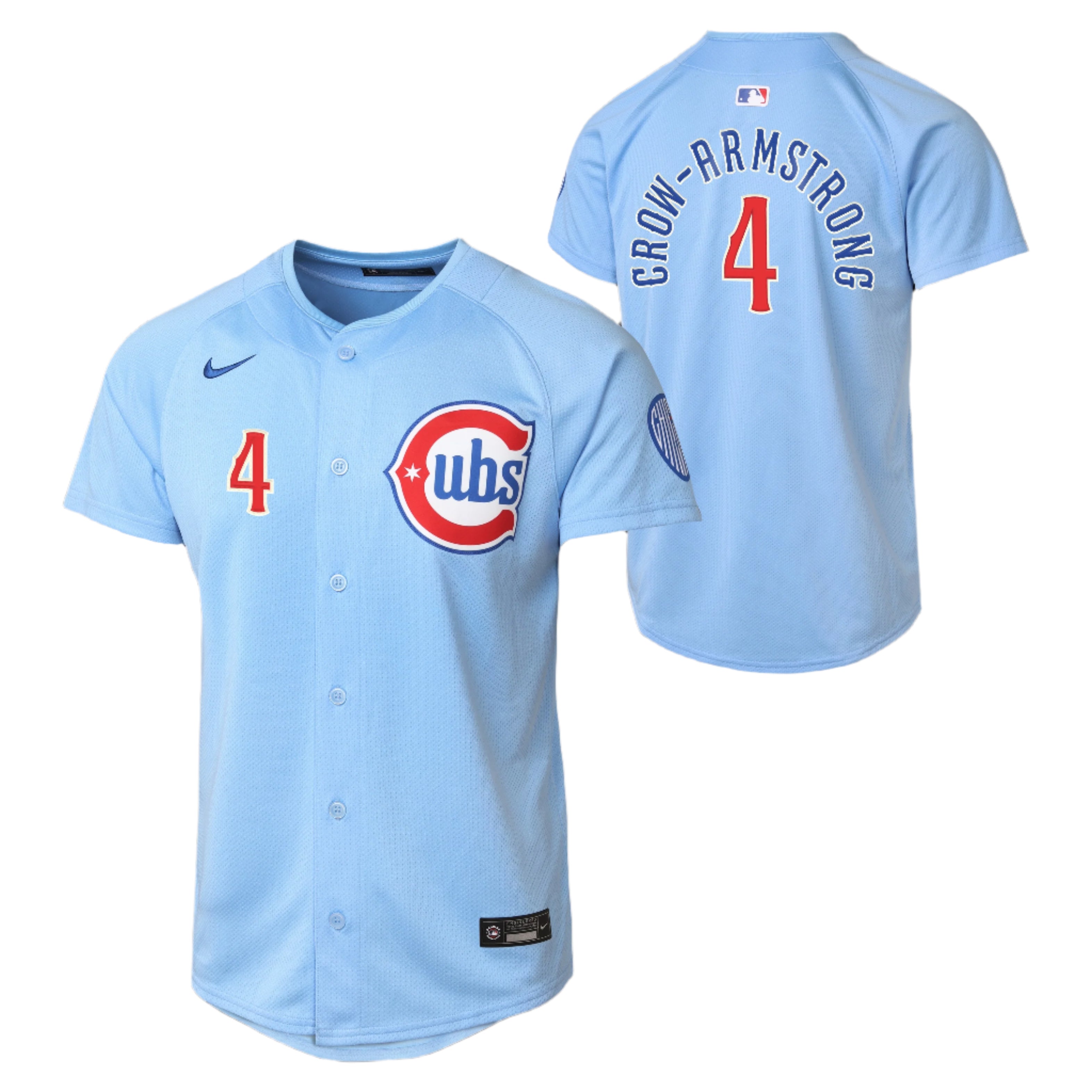 NIKE Youth Chicago Cubs Pete Crow-Armstrong Light Blue 2nd Alternate Limited Replica Jersey Official Team Jersey Sports Fan Apparel Official NFL Team