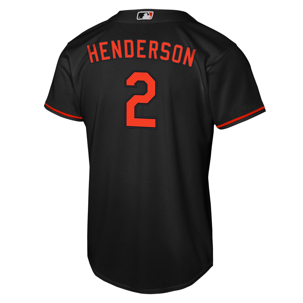NIKE Youth Baltimore Orioles Gunnar Henderson Black Alternate Replica Jersey Official Team Jersey Sports Fan Apparel Official NFL Team Jersey