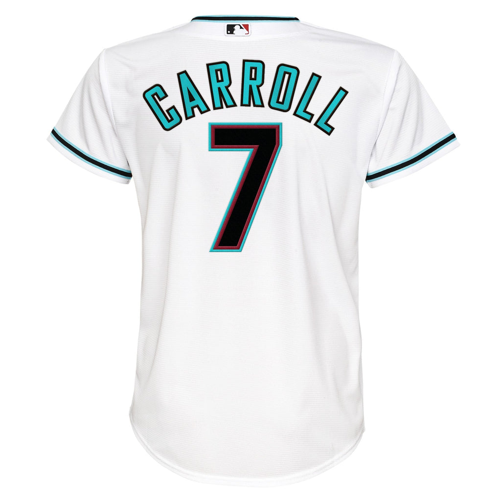 Youth Corbin Carroll Arizona Diamondbacks White Home Replica NIKE Screen Print Jersey Official Team Jersey Sports Fan Apparel Official NFL Team