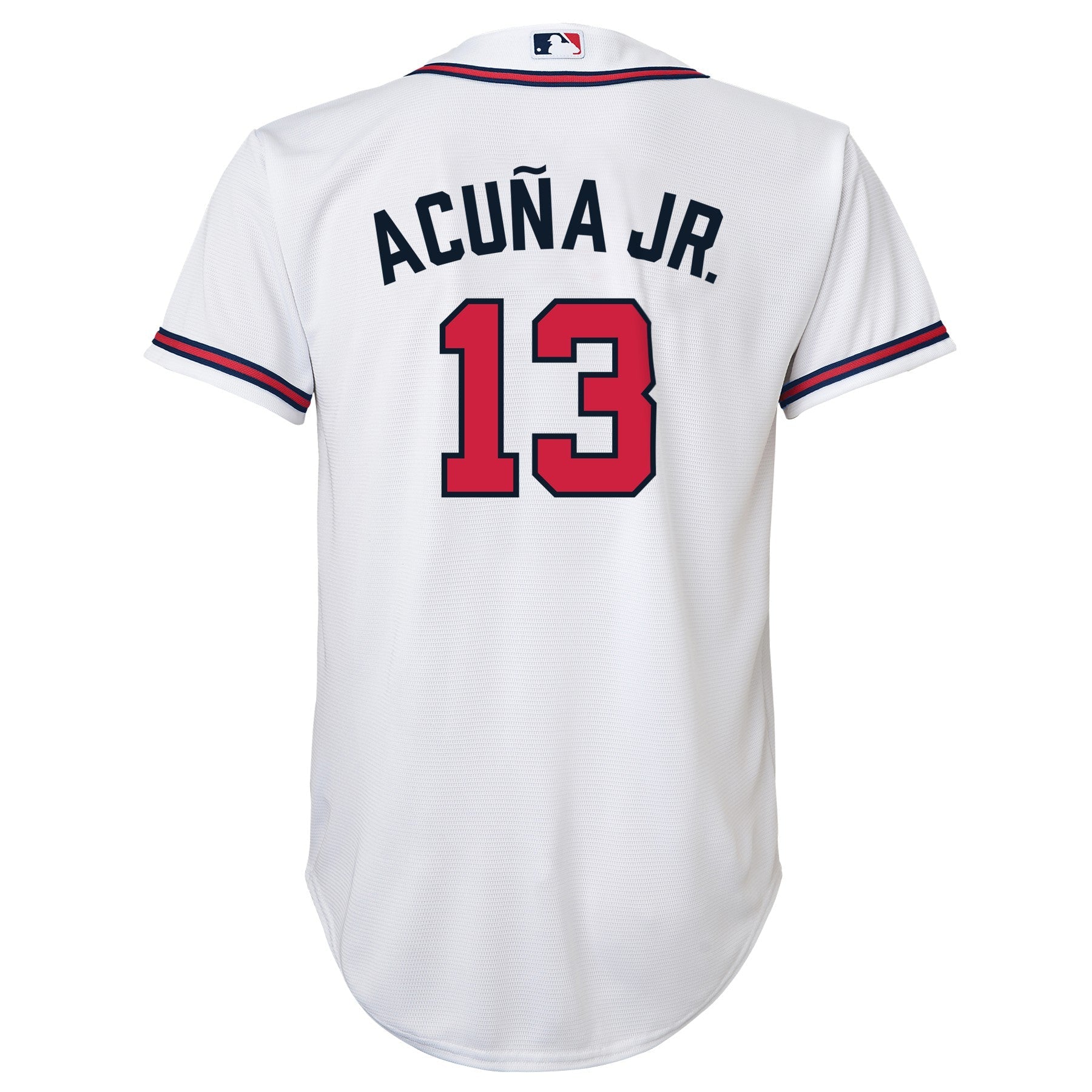 Youth Ronald Acuna Jr Atlanta Braves White Home Replica NIKE Screen Print Jersey Official Team Jersey Sports Fan Apparel Official NFL Team Jersey