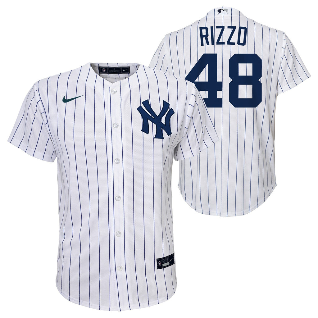 Youth Anthony Rizzo New York Yankees White Home Screen Print Game Replica Jersey Official Team Jersey Sports Fan Apparel Official NFL Team Jersey