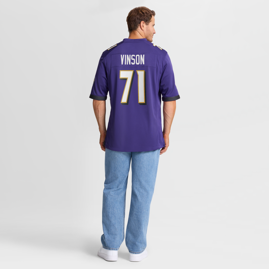 Carson Vinson Baltimore Ravens Nike Team Game Jersey -  Purple