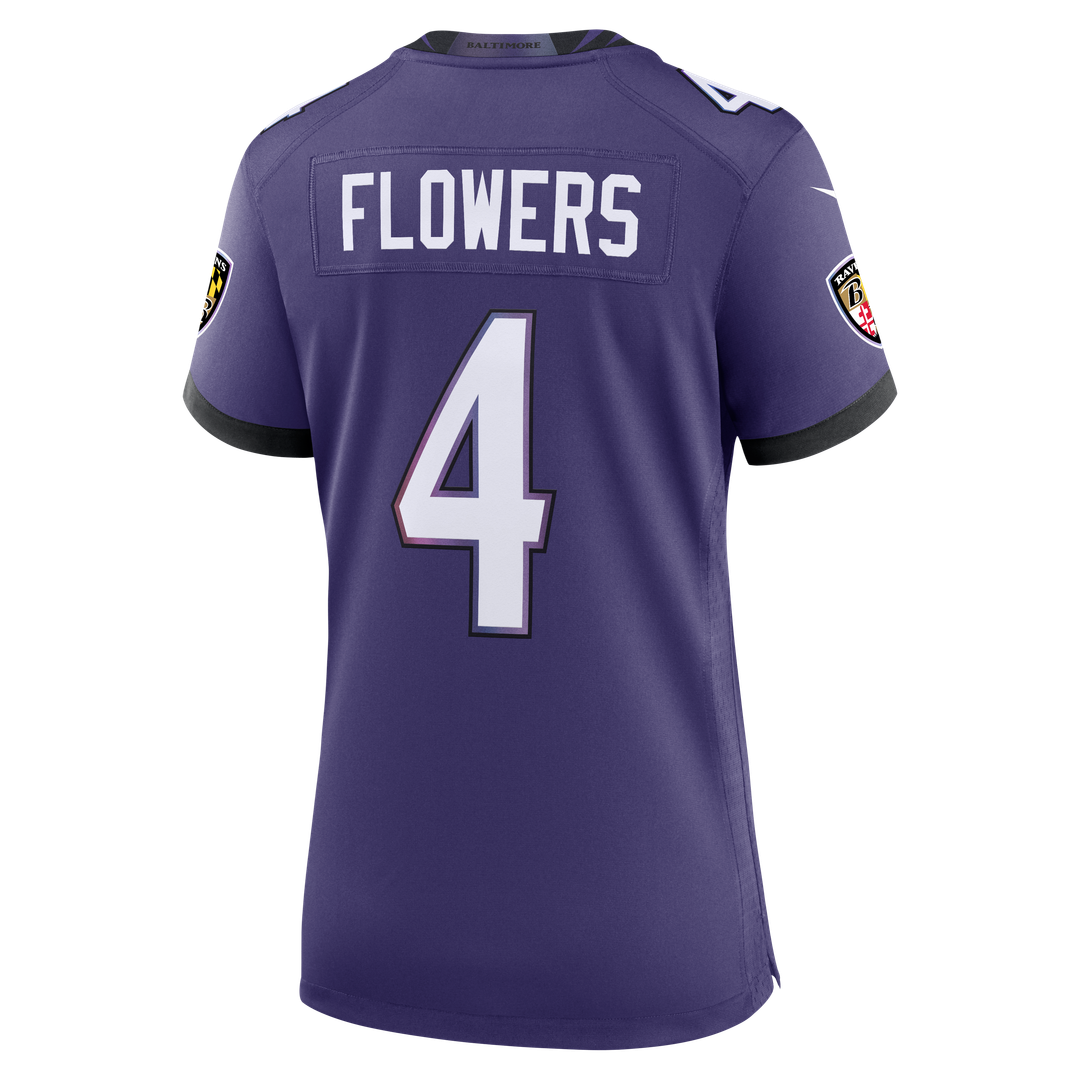 Zay Flowers Baltimore Ravens Nike Women's Alternate Game Jersey - Black