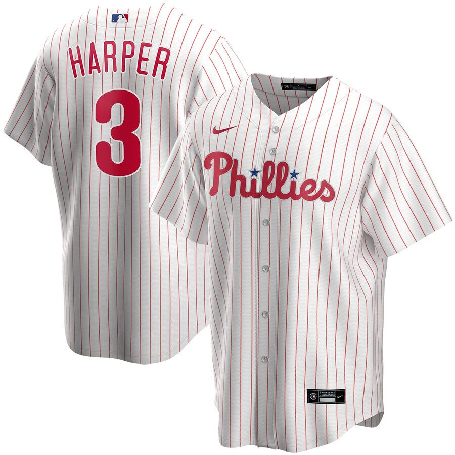 Men s Philadelphia Phillies Bryce Harper Nike White Home Replica Player Jersey Official Team Jersey Sports Fan Apparel Official NFL Team Jersey