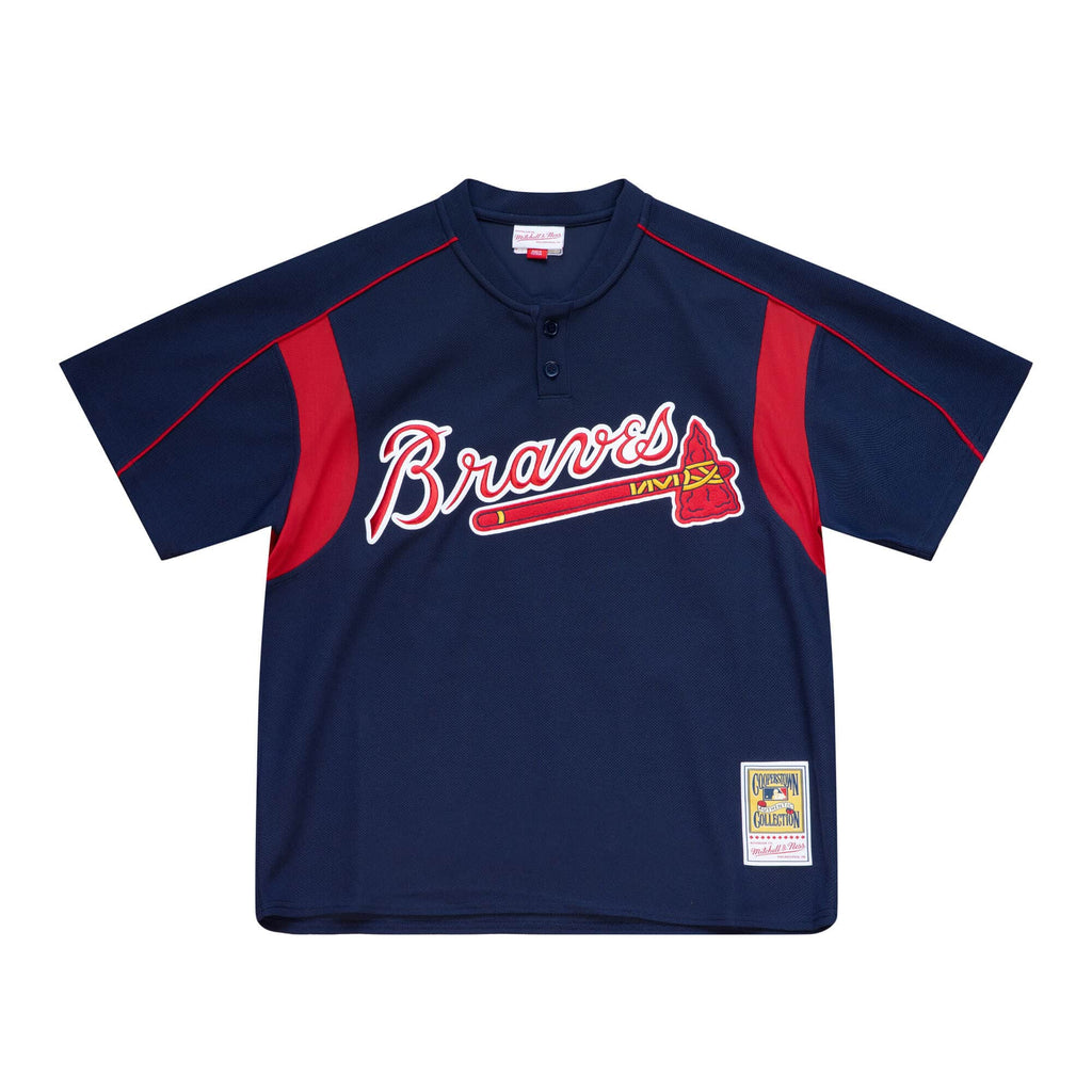 Men s Atlanta Braves Chipper Jones 2003 Mitchell And Ness Navy Cooperstown Batting Practice Jersey Official Team Jersey Sports Fan Apparel Official