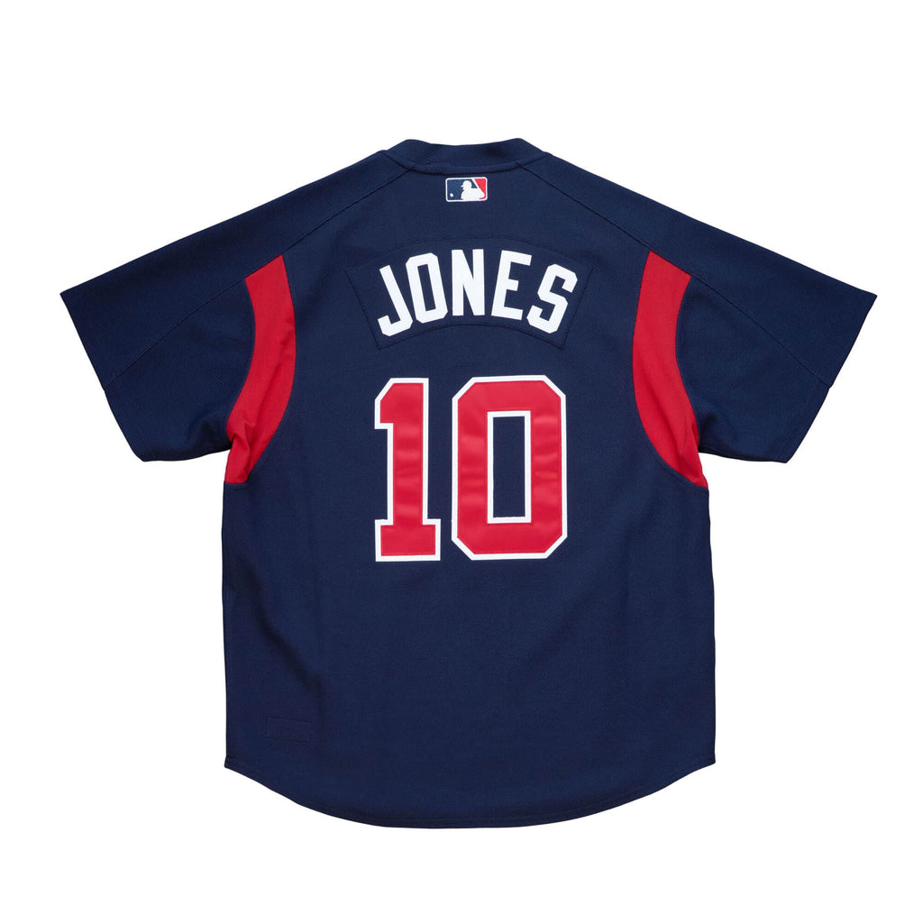 Men s Atlanta Braves Chipper Jones 2003 Mitchell And Ness Navy Cooperstown Batting Practice Jersey Official Team Jersey Sports Fan Apparel Official