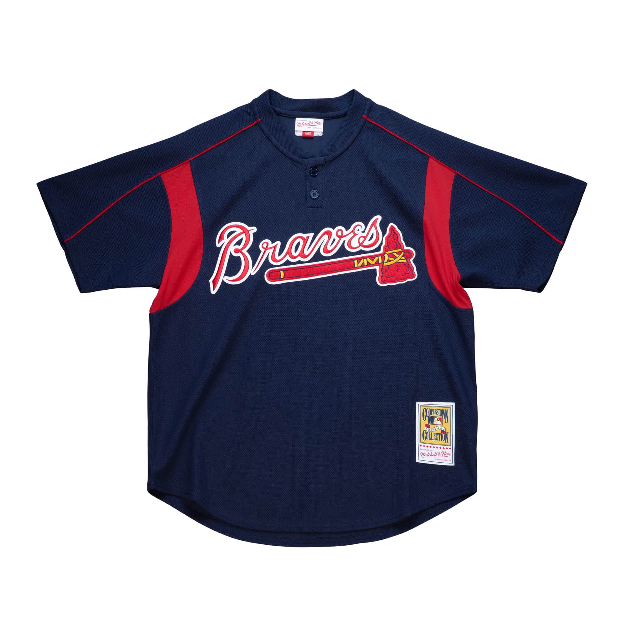 Men s Atlanta Braves Greg Maddux 2003 Mitchell And Ness Navy Cooperstown Batting Practice Jersey Official Team Jersey Sports Fan Apparel Official NFL