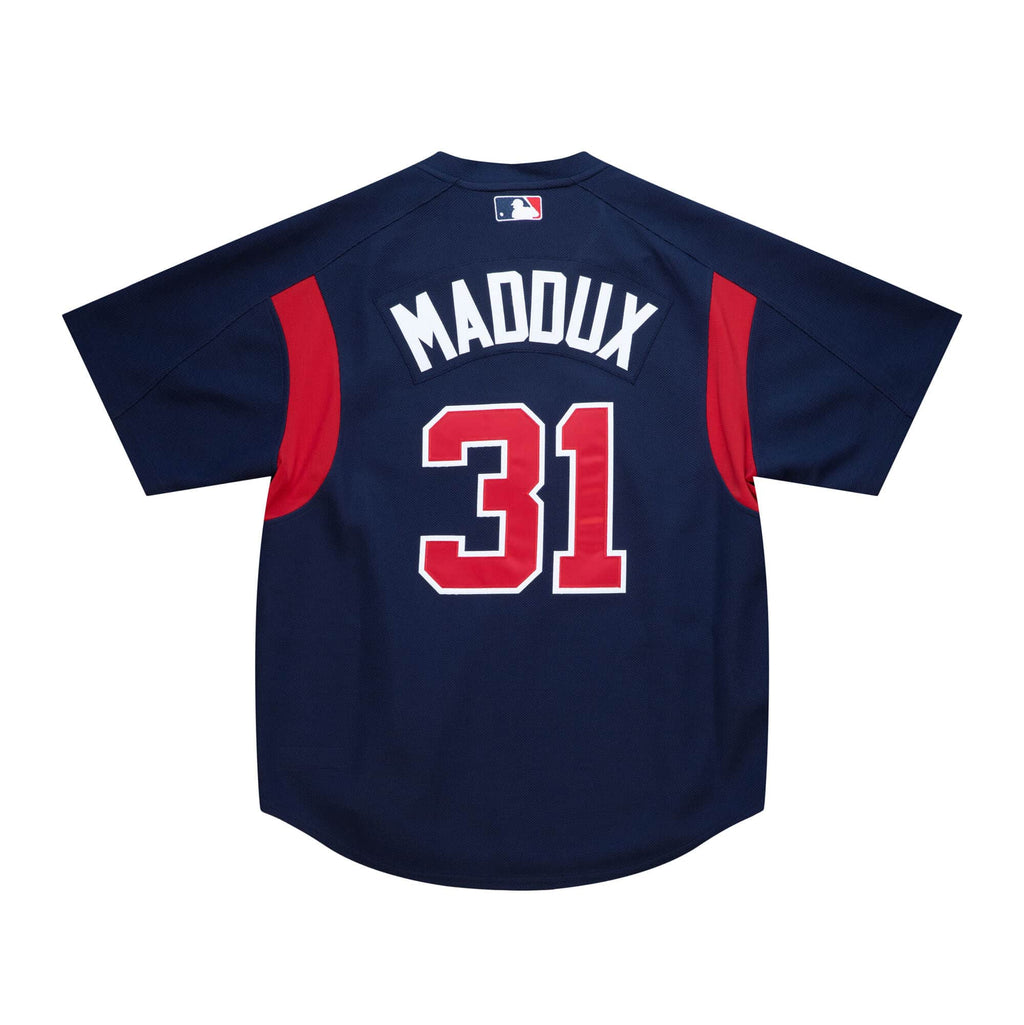 Men s Atlanta Braves Greg Maddux 2003 Mitchell And Ness Navy Cooperstown Batting Practice Jersey Official Team Jersey Sports Fan Apparel Official NFL