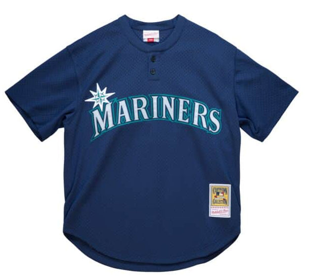 Men s Seattle Mariners Ichiro Suzuki 2002 Mitchell And Ness Navy Cooperstown Collection Mesh Batting Practice Jersey Official Team Jersey Sports Fan