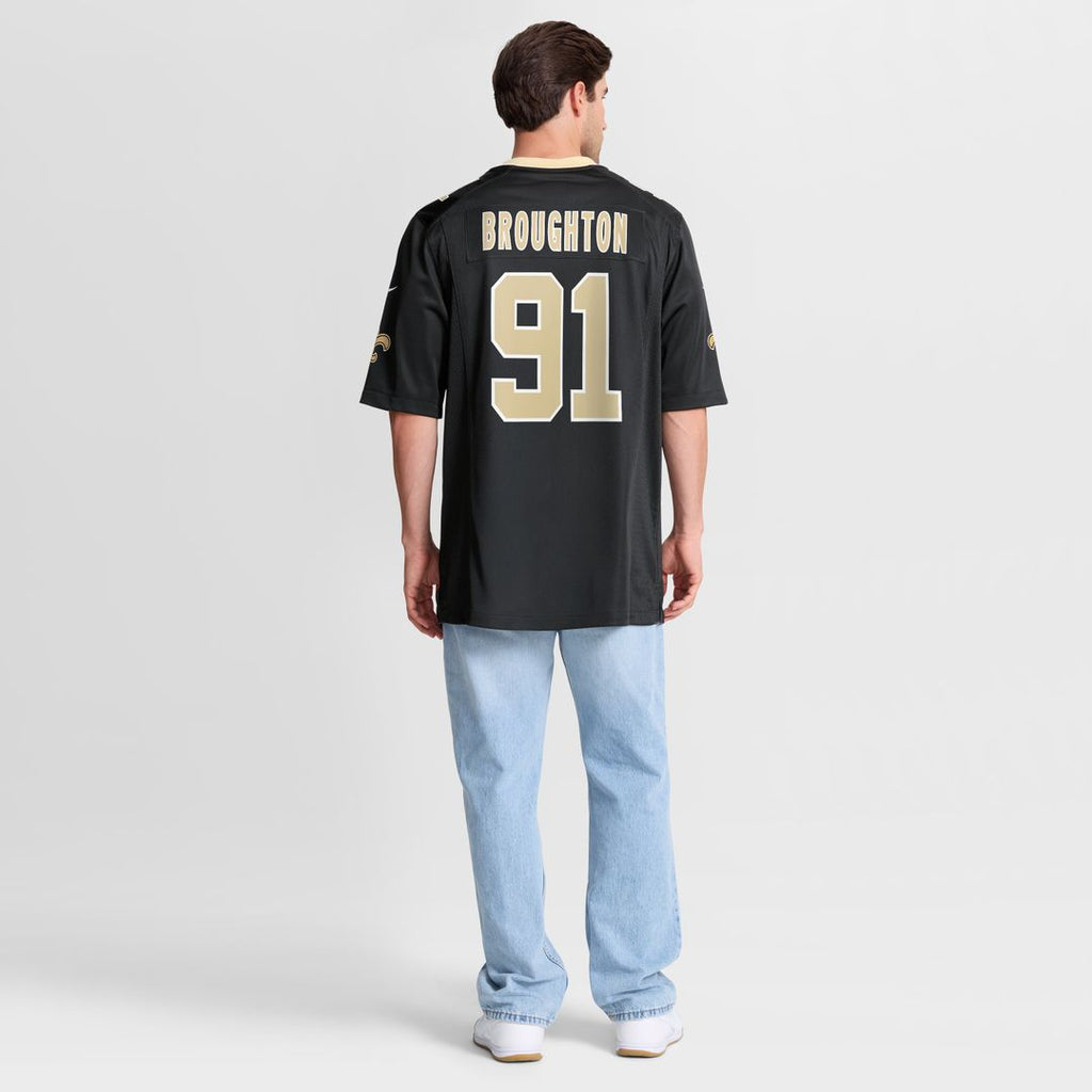 Vernon Broughton New Orleans Saints Nike Team Game Jersey -  Black