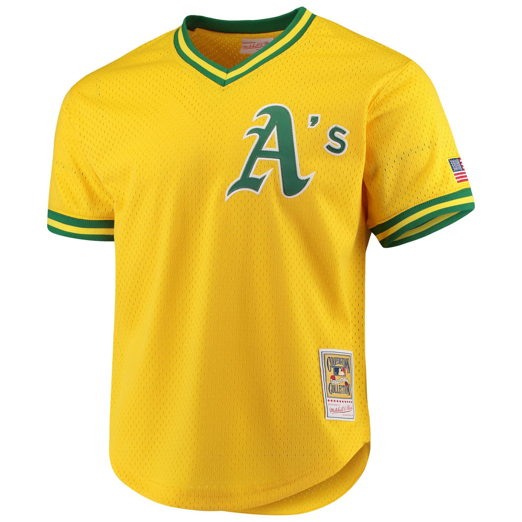 Mitchell And Ness Oakland Athletics Jose Canseco 1990 Cooperstown Collection Authentic Practice Jersey - Yellow Official Team Jersey Sports Fan