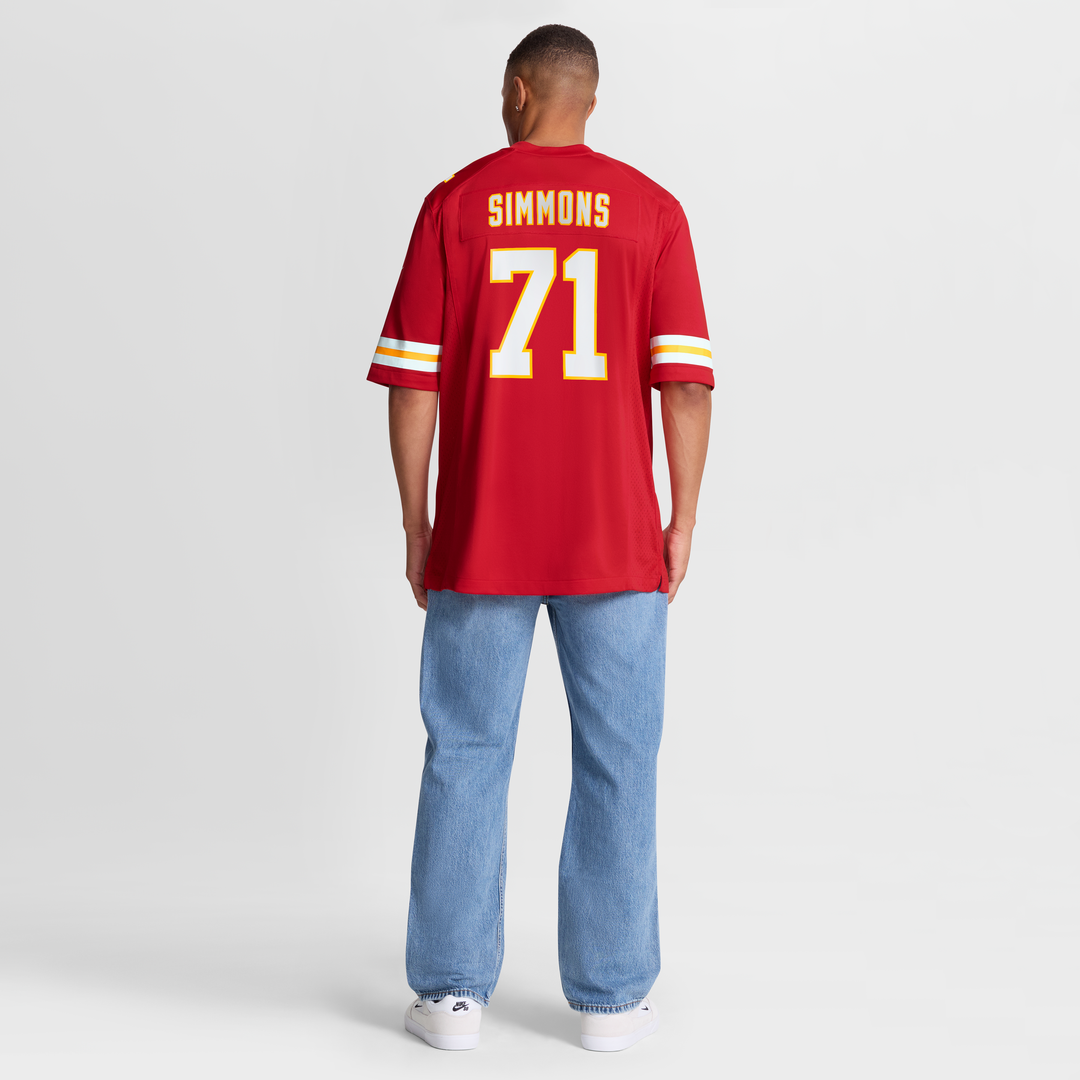Josh Simmons Kansas City Chiefs Nike Team Game Jersey -  Red