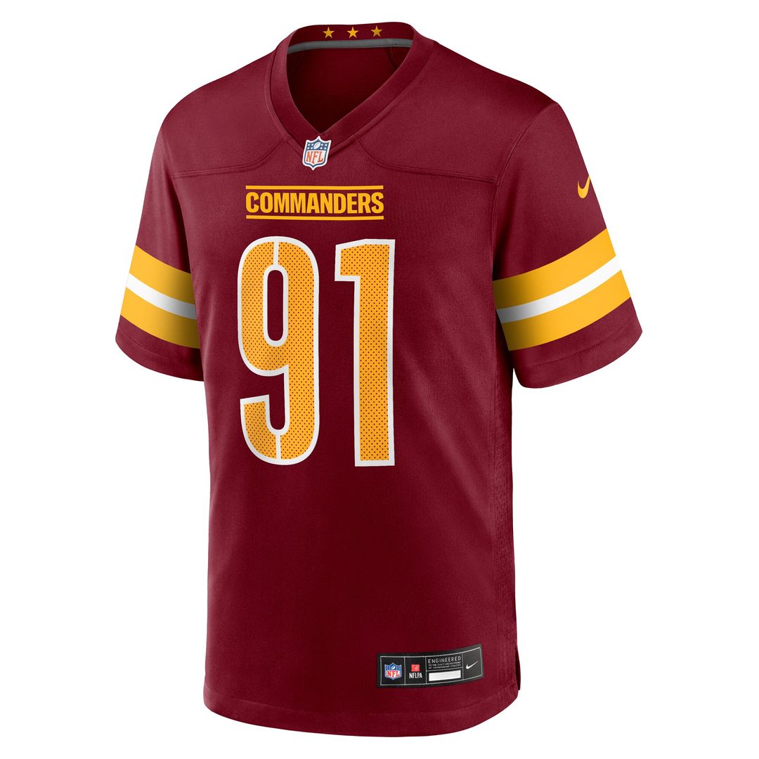 Deatrich Wise Jr. Washington Commanders Nike Team Game Jersey -  Burgundy