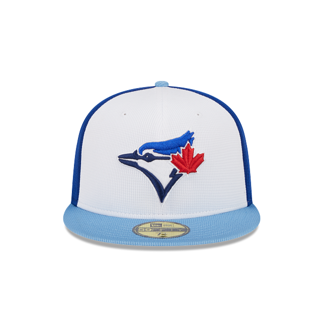 Toronto Blue Jays New Era White Blue 2024 Spring Training 59FIFTY Fitted Hat Official Team Hat Sports Fan Cap Official NFL Team Hat Football Fan Cap