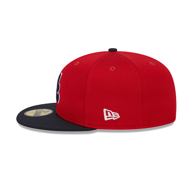 Atlanta Braves New Era Red Navy 2025 Spring Training 59FIFTY Fitted Hat Official Team Hat Sports Fan Cap Official NFL Team Hat Football Fan Cap