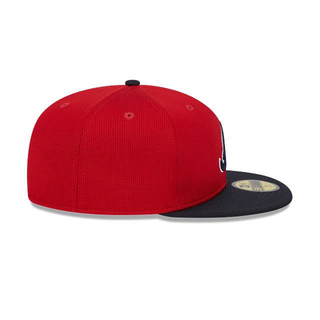 Atlanta Braves New Era Red Navy 2025 Spring Training 59FIFTY Fitted Hat Official Team Hat Sports Fan Cap Official NFL Team Hat Football Fan Cap