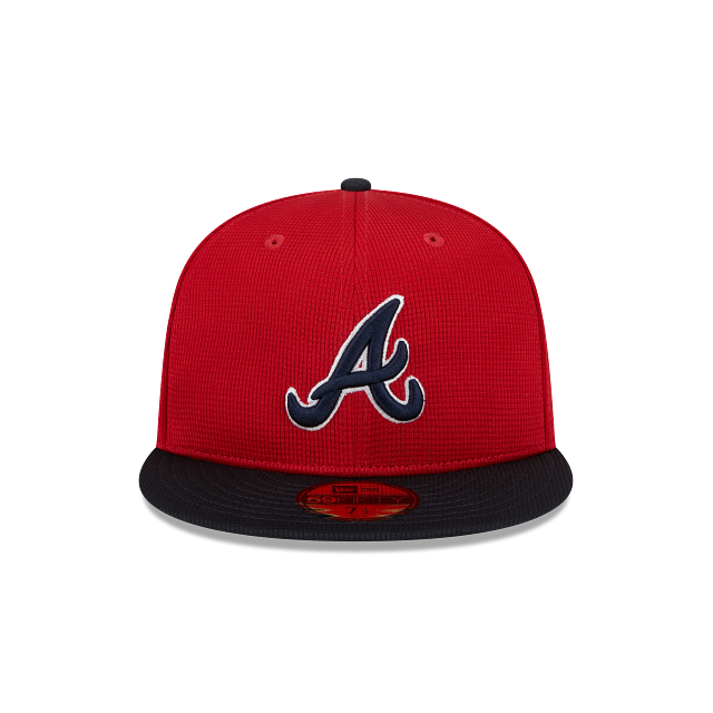 Atlanta Braves New Era Red Navy 2025 Spring Training 59FIFTY Fitted Hat Official Team Hat Sports Fan Cap Official NFL Team Hat Football Fan Cap