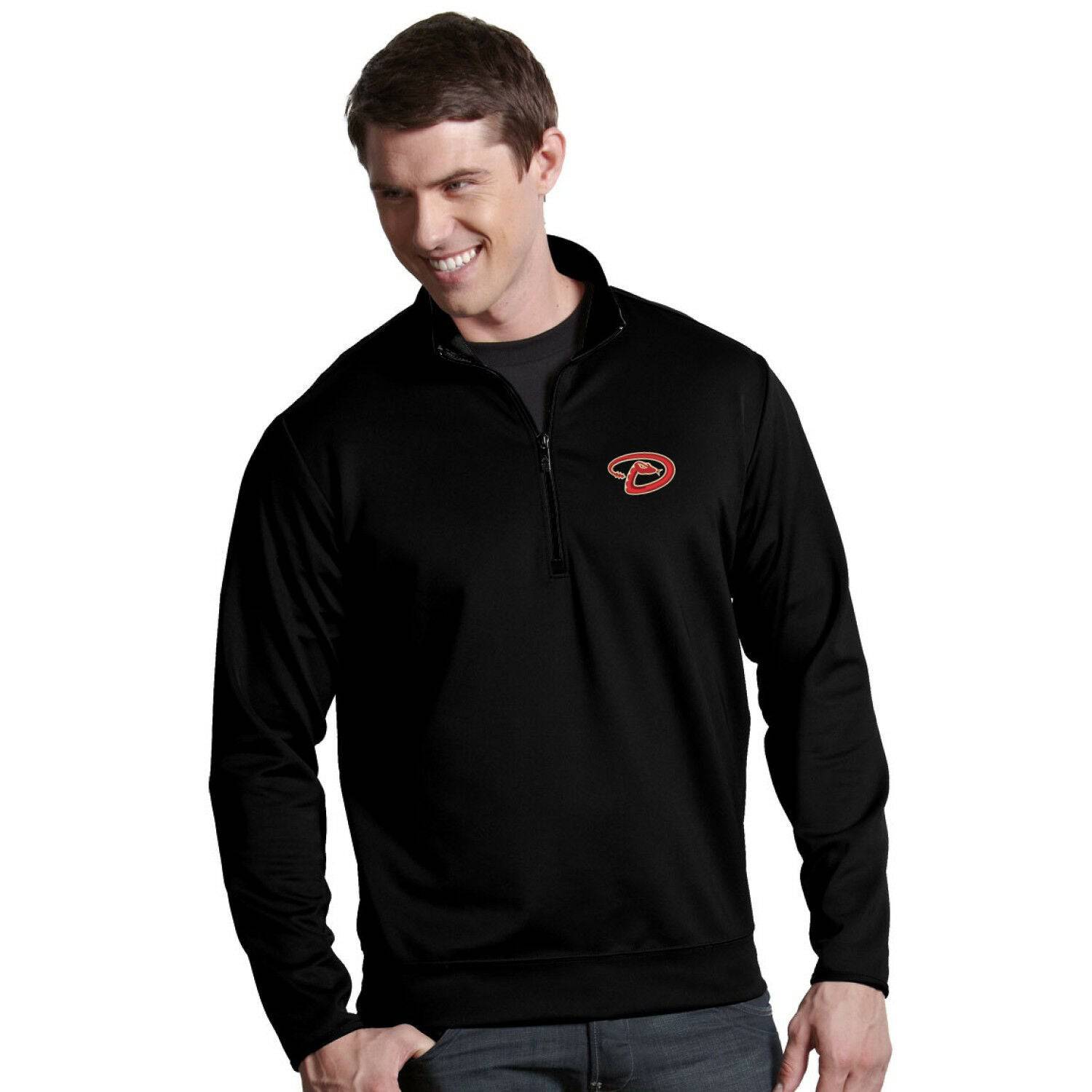 Antigua Men s Arizona Diamondbacks Leader Black Quarter-Zip Pullover Official Sports Fan Gear Official NFL Fan Gear Popular Style