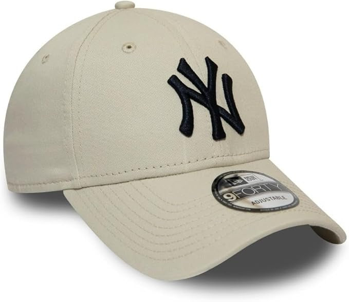 New York Yankees MLB League Essential 9FORTY Strapback New Era Stone Black Official Team Hat Sports Fan Cap Official NFL Team Hat Football Fan Cap