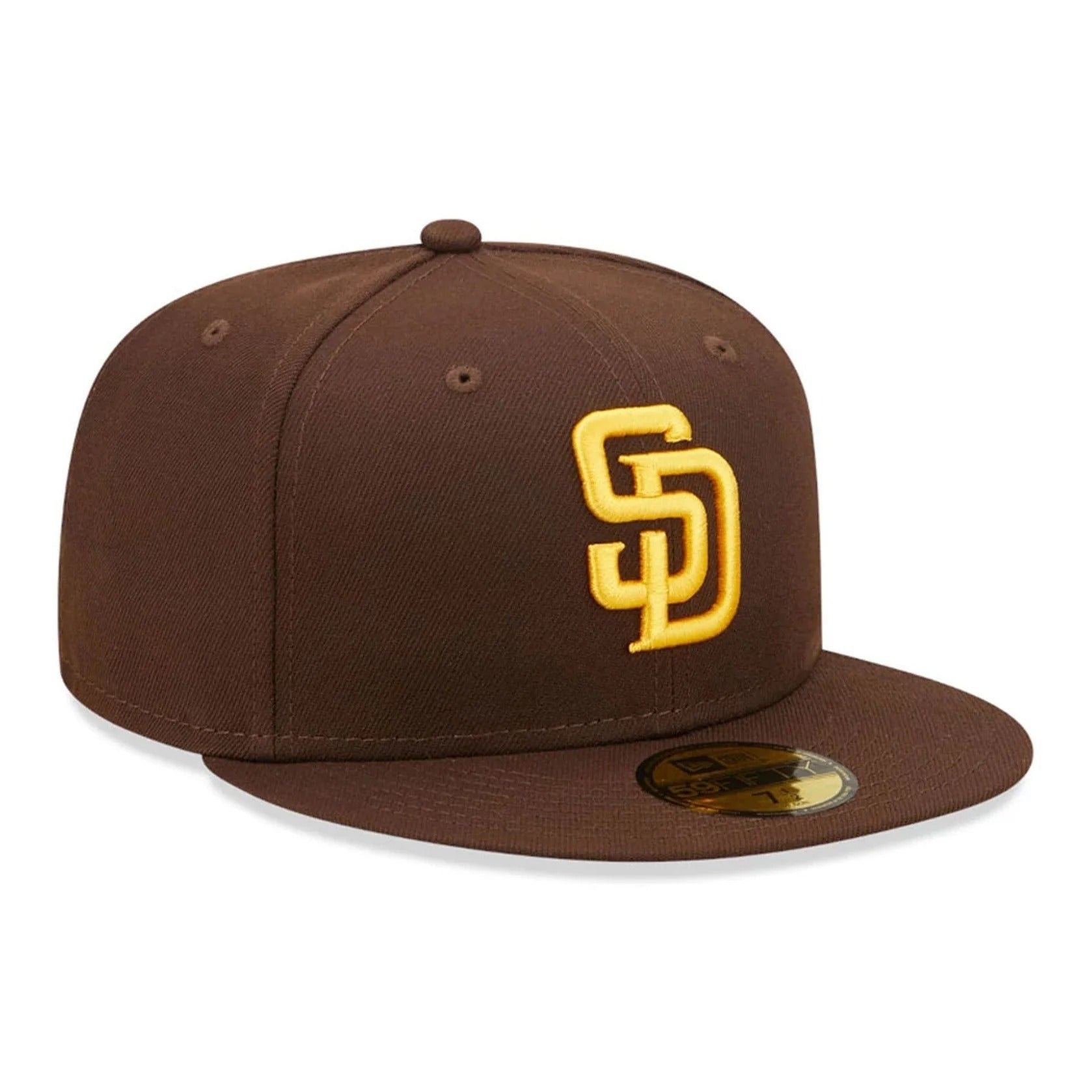 San Diego Padres MLB AC Perf 59FIFTY Fitted New Era Brown Gold Official Team Hat Sports Fan Cap Official NFL Team Hat Football Fan Cap