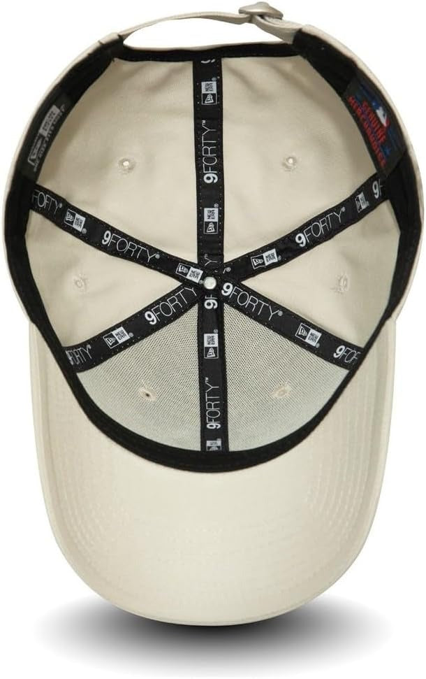 New York Yankees MLB League Essential 9FORTY Strapback New Era Stone Black Official Team Hat Sports Fan Cap Official NFL Team Hat Football Fan Cap