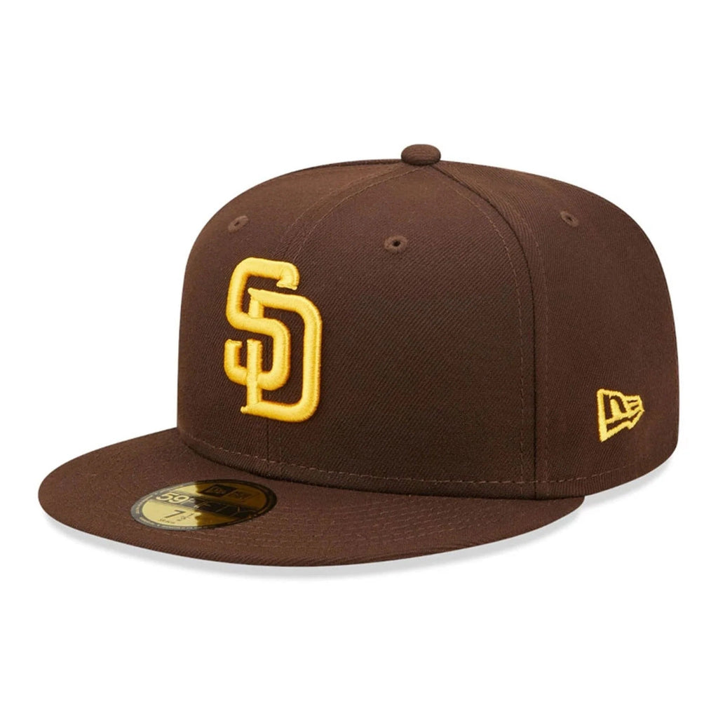 San Diego Padres MLB AC Perf 59FIFTY Fitted New Era Brown Gold Official Team Hat Sports Fan Cap Official NFL Team Hat Football Fan Cap