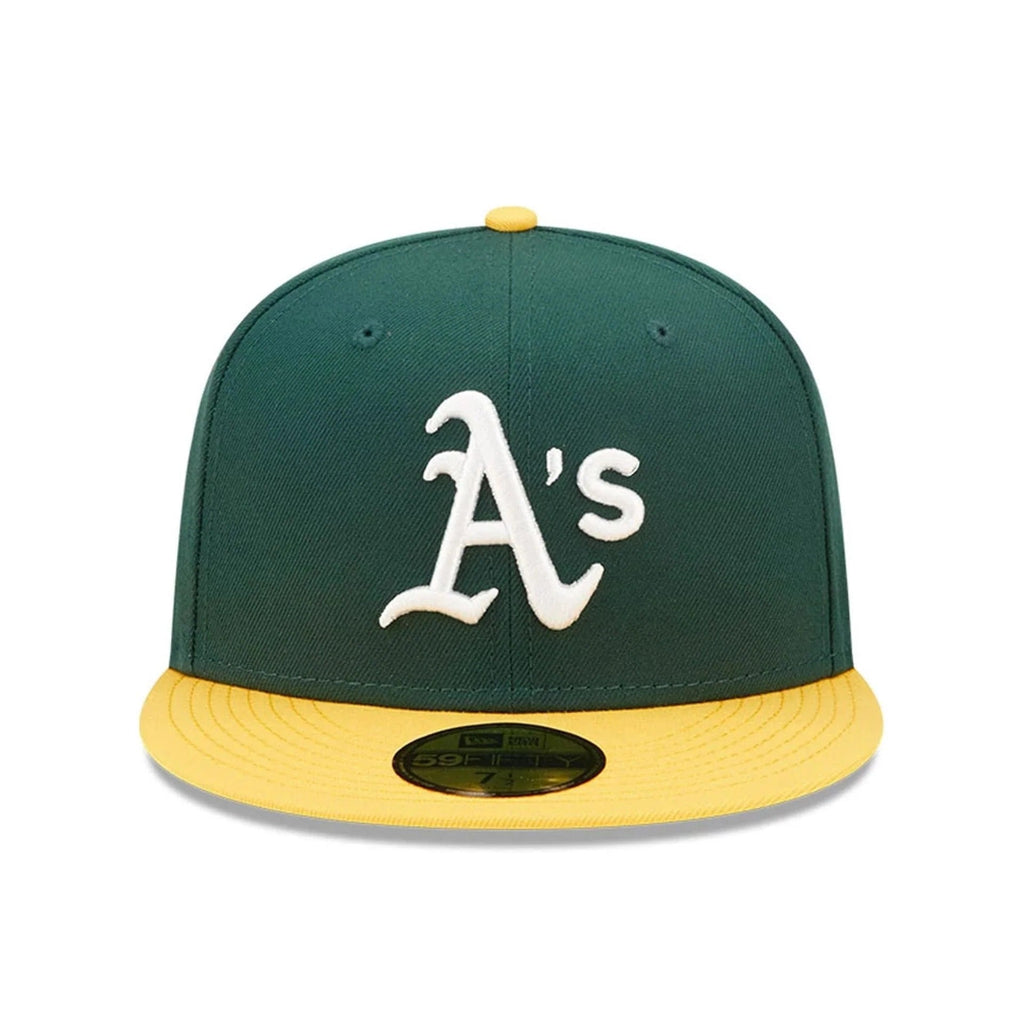 Oakland Athletics MLB AC Perf 59FIFTY Fitted New Era Green Yellow Official Team Hat Sports Fan Cap Official NFL Team Hat Football Fan Cap