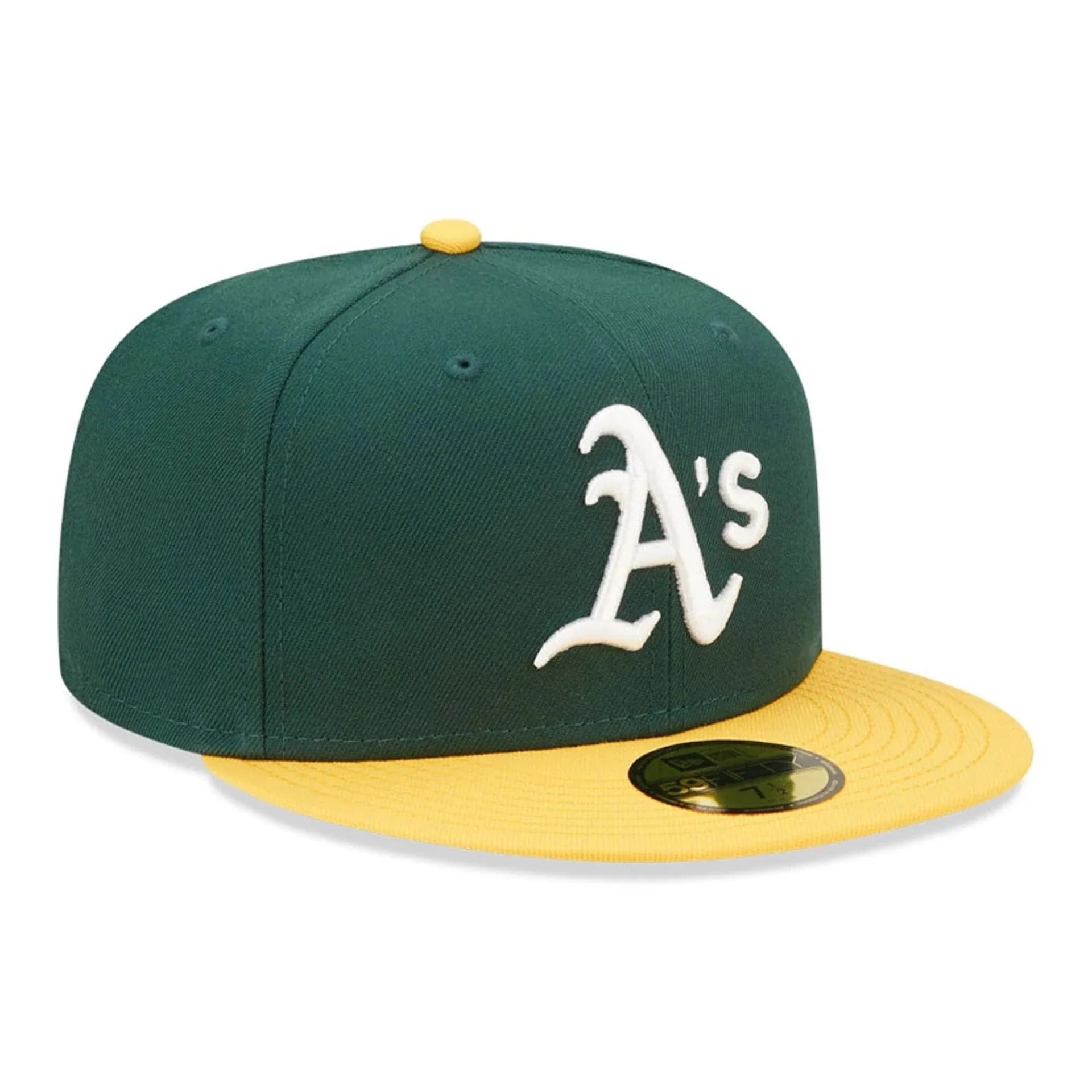 Oakland Athletics MLB AC Perf 59FIFTY Fitted New Era Green Yellow Official Team Hat Sports Fan Cap Official NFL Team Hat Football Fan Cap
