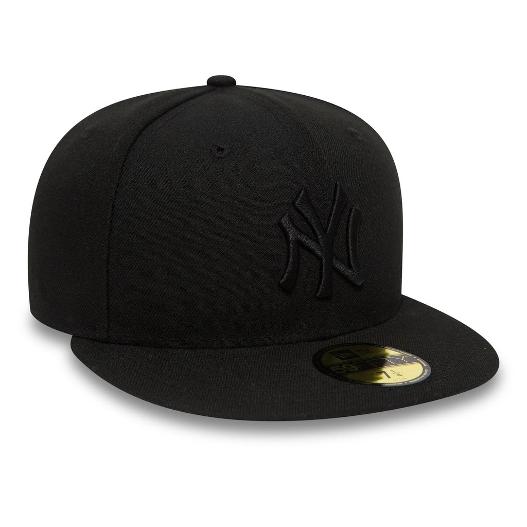 New York Yankees MLB League Essential 59FIFTY Fitted New Era Black Black Official Team Hat Sports Fan Cap Official NFL Team Hat Football Fan Cap
