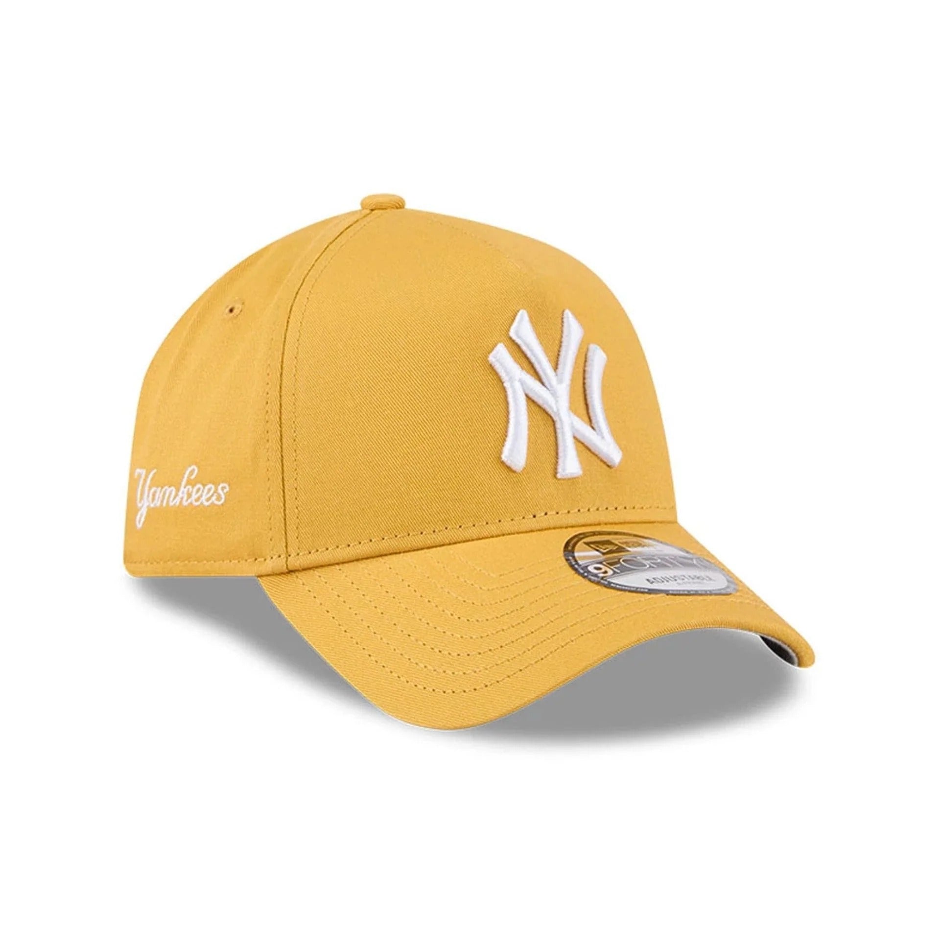 New York Yankees MLB Script A-Frame Snapback New Era Yellow Official Sports Fan Gear Official NFL Fan Gear Popular Style