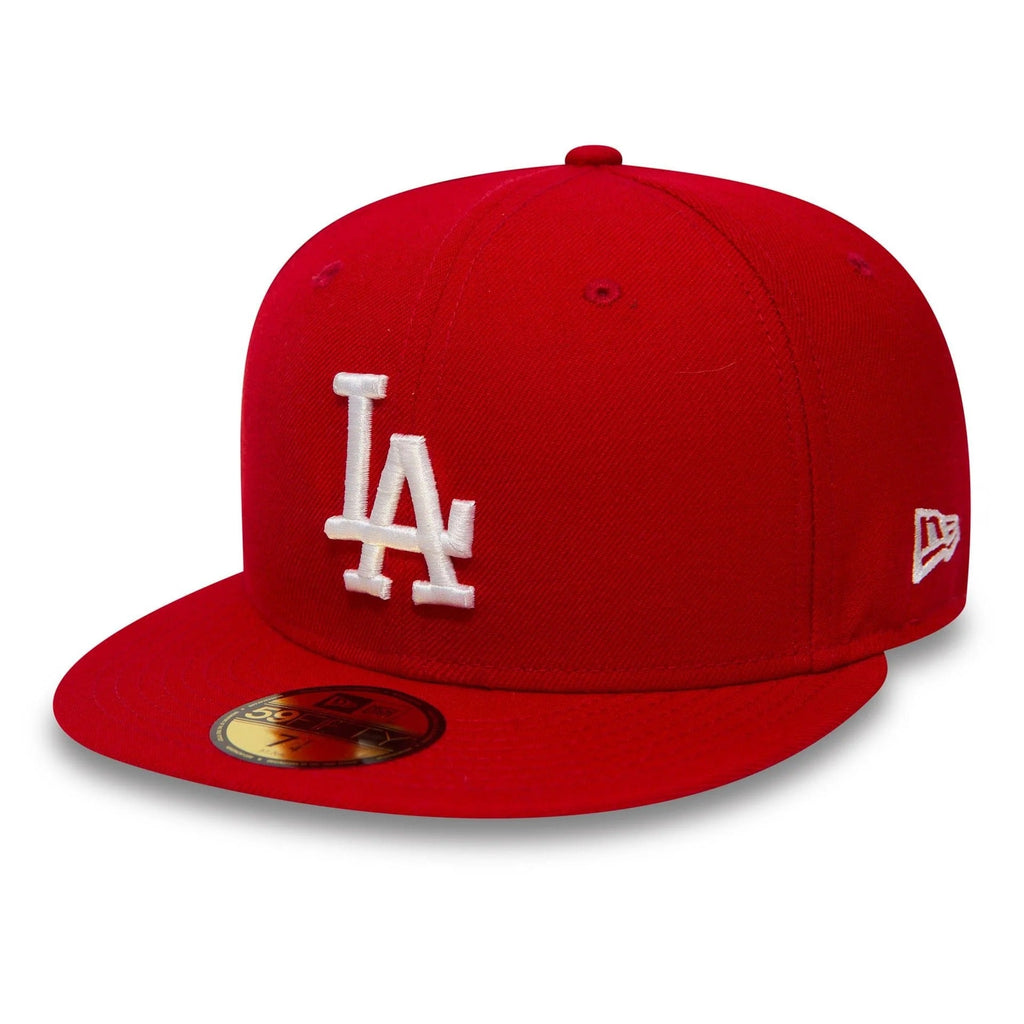 Los Angeles Dodgers MLB League Essential 59FIFTY Fitted New Era Red White Official Team Hat Sports Fan Cap Official NFL Team Hat Football Fan Cap