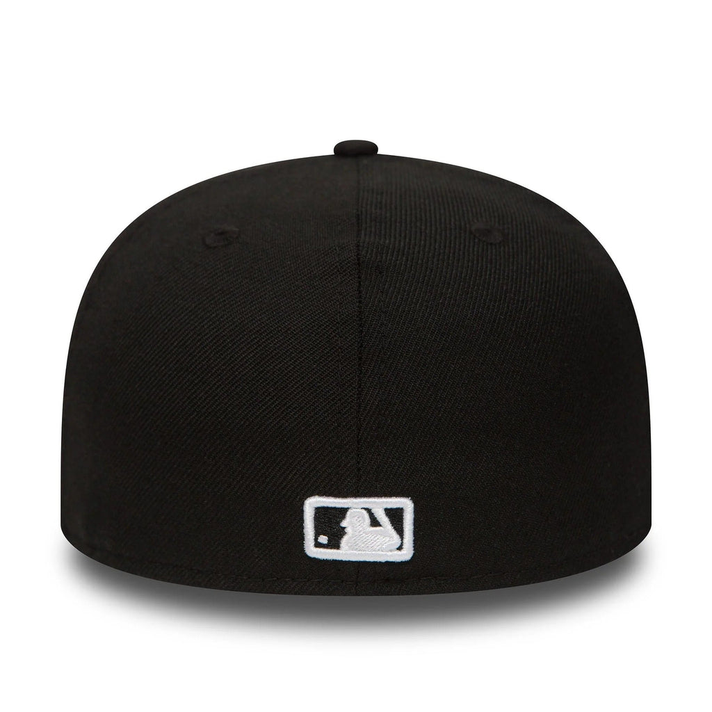 Atlanta Braves MLB League Essential 59FIFTY Fitted New Era Black White Official Team Hat Sports Fan Cap Official NFL Team Hat Football Fan Cap