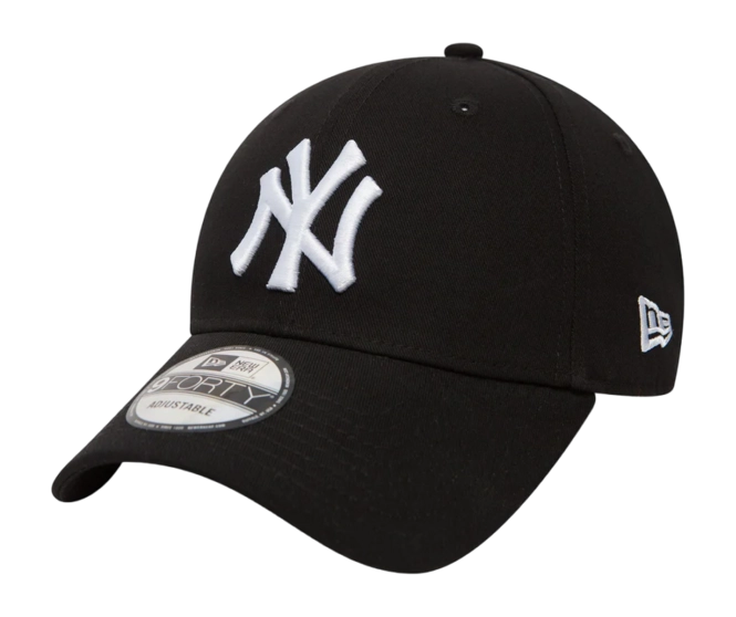New York Yankees MLB League Essential 9FORTY Strapback New Era Black White Official Team Hat Sports Fan Cap Official NFL Team Hat Football Fan Cap