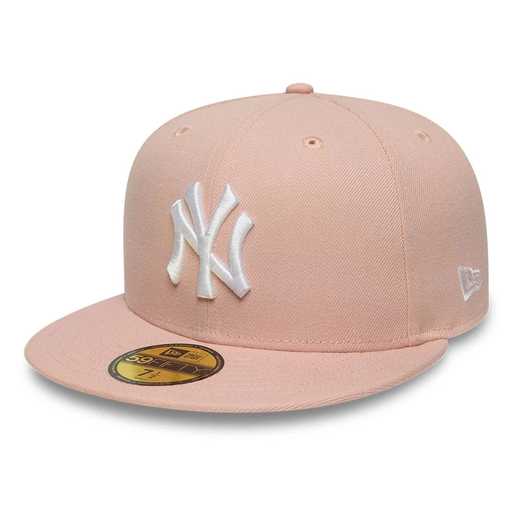 New York Yankees MLB League Essential 59FIFTY Fitted Cap New Era Pink White Official Team Hat Sports Fan Cap Official NFL Team Hat Football Fan Cap