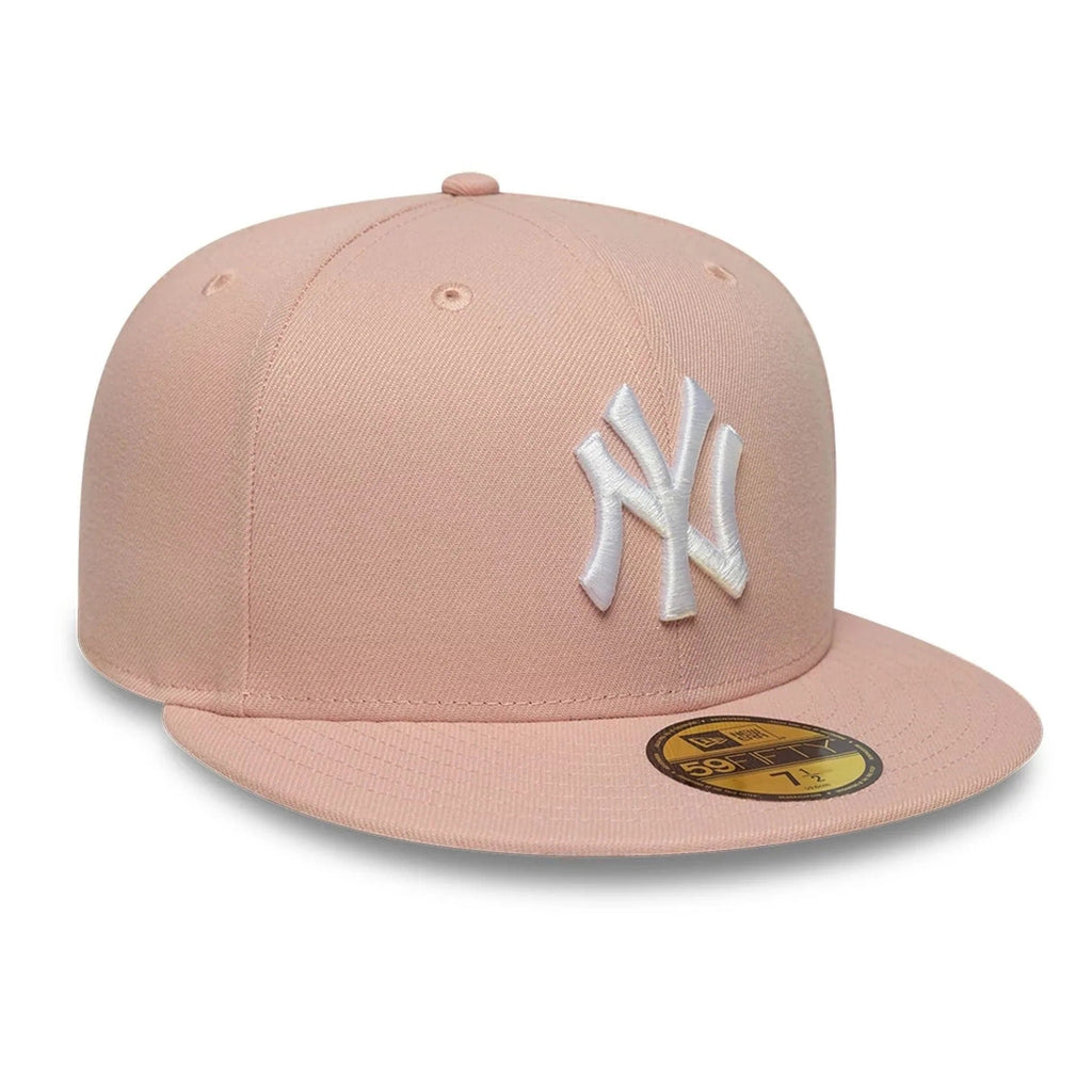 New York Yankees MLB League Essential 59FIFTY Fitted Cap New Era Pink White Official Team Hat Sports Fan Cap Official NFL Team Hat Football Fan Cap