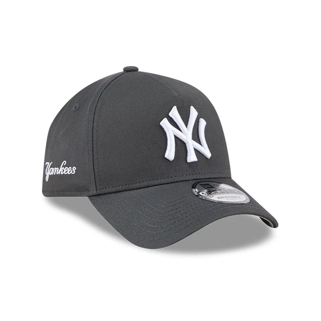 New York Yankees MLB Script A-Frame Snapback New Era Grey Official Sports Fan Gear Official NFL Fan Gear Popular Style