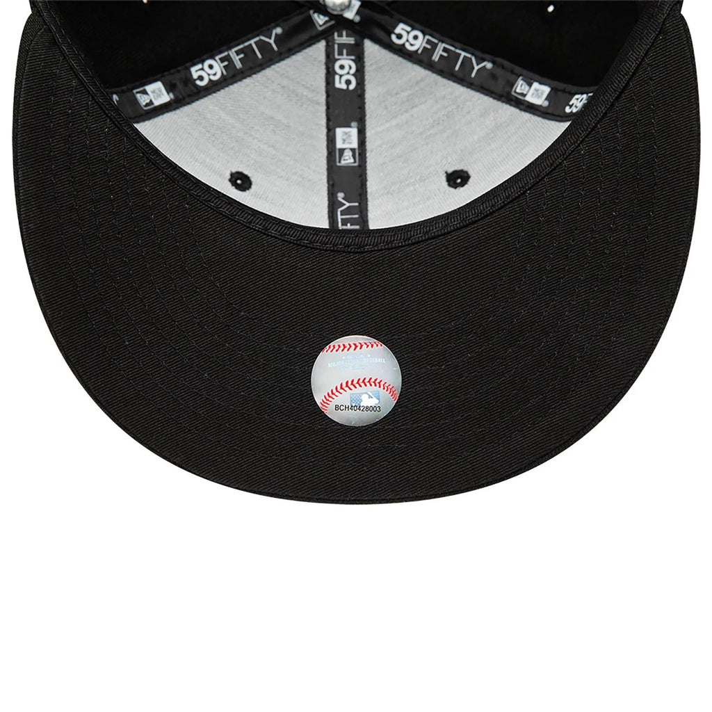 Chicago White Sox MLB League Essential 59FIFTY Fitted New Era Black Black Official Team Hat Sports Fan Cap Official NFL Team Hat Football Fan Cap