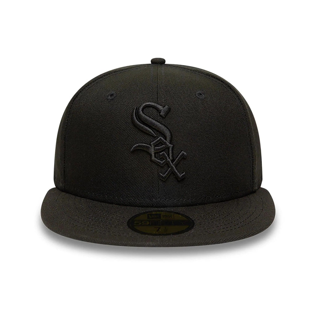 Chicago White Sox MLB League Essential 59FIFTY Fitted New Era Black Black Official Team Hat Sports Fan Cap Official NFL Team Hat Football Fan Cap