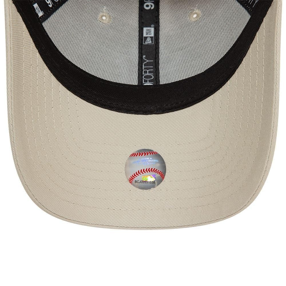 New York Yankees MLB League Essential 9FORTY Strapback New Era Stone White Official Team Hat Sports Fan Cap Official NFL Team Hat Football Fan Cap