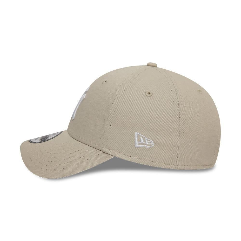 New York Yankees MLB League Essential 9FORTY Strapback New Era Stone White Official Team Hat Sports Fan Cap Official NFL Team Hat Football Fan Cap