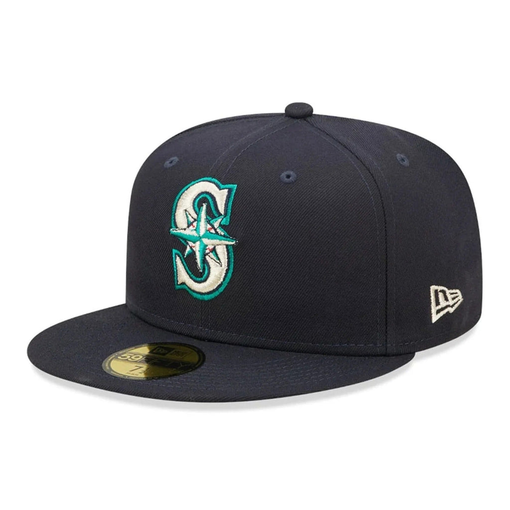Seattle Mariners MLB AC Perf 59Fifty Fitted New Era Navy Blue Official Team Hat Sports Fan Cap Official NFL Team Hat Football Fan Cap