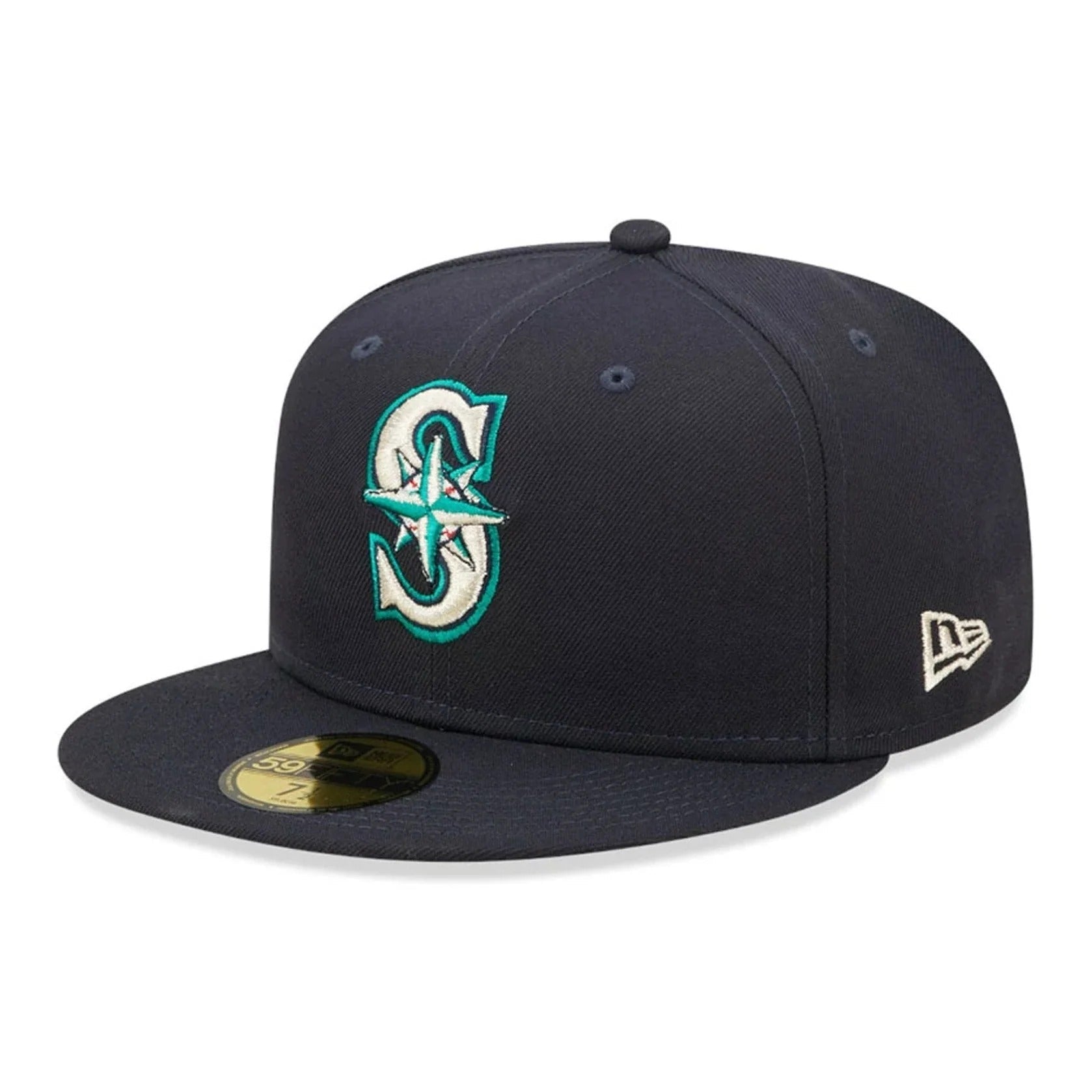 Seattle Mariners MLB AC Perf 59Fifty Fitted New Era Navy Blue Official Team Hat Sports Fan Cap Official NFL Team Hat Football Fan Cap