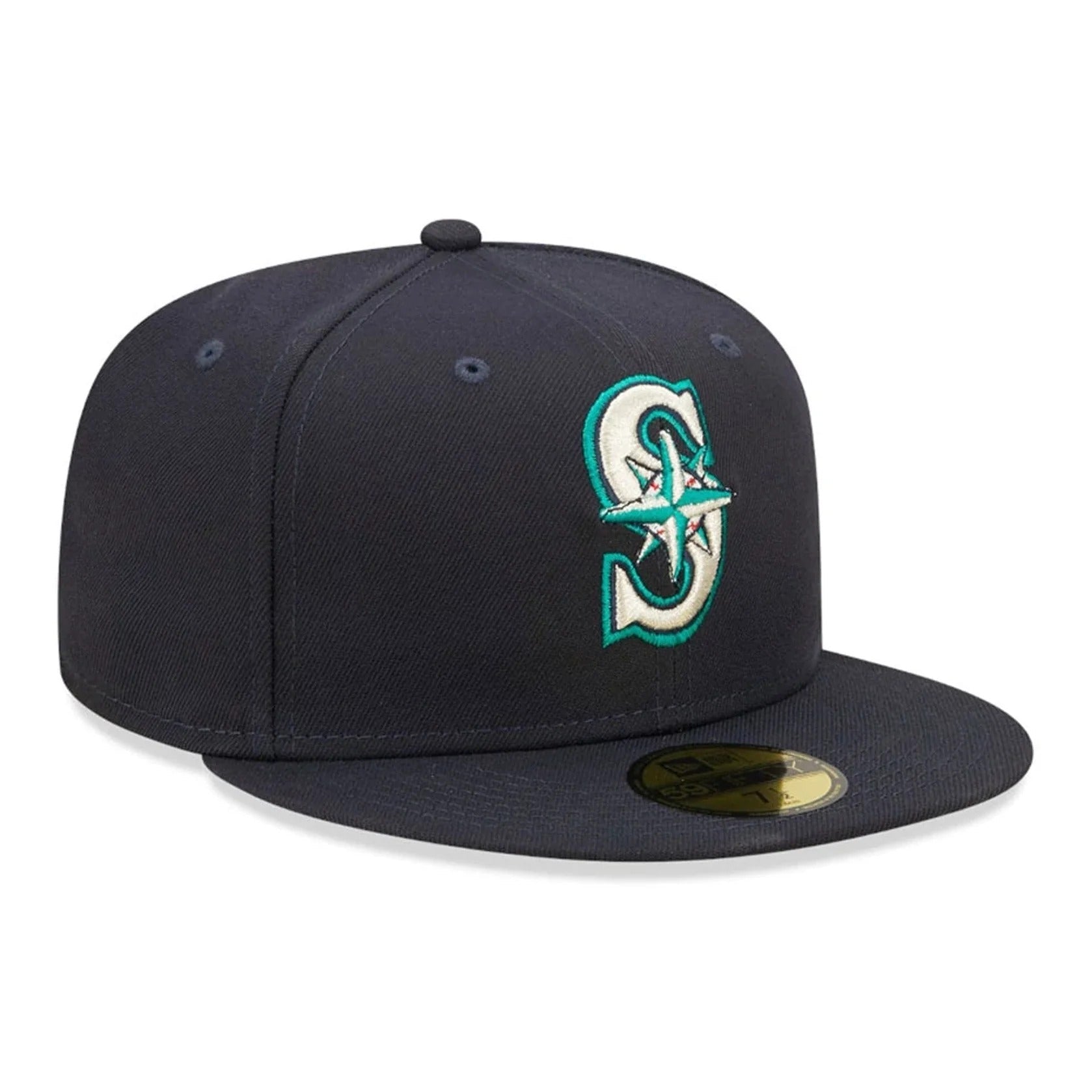 Seattle Mariners MLB AC Perf 59Fifty Fitted New Era Navy Blue Official Team Hat Sports Fan Cap Official NFL Team Hat Football Fan Cap