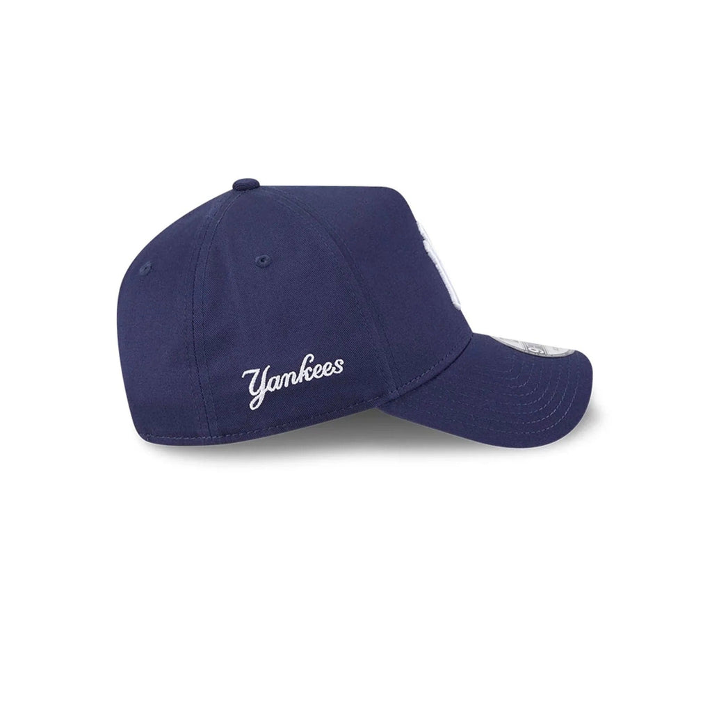 New York Yankees MLB Script A-Frame Snapback New Era Navy Official Sports Fan Gear Official NFL Fan Gear Popular Style
