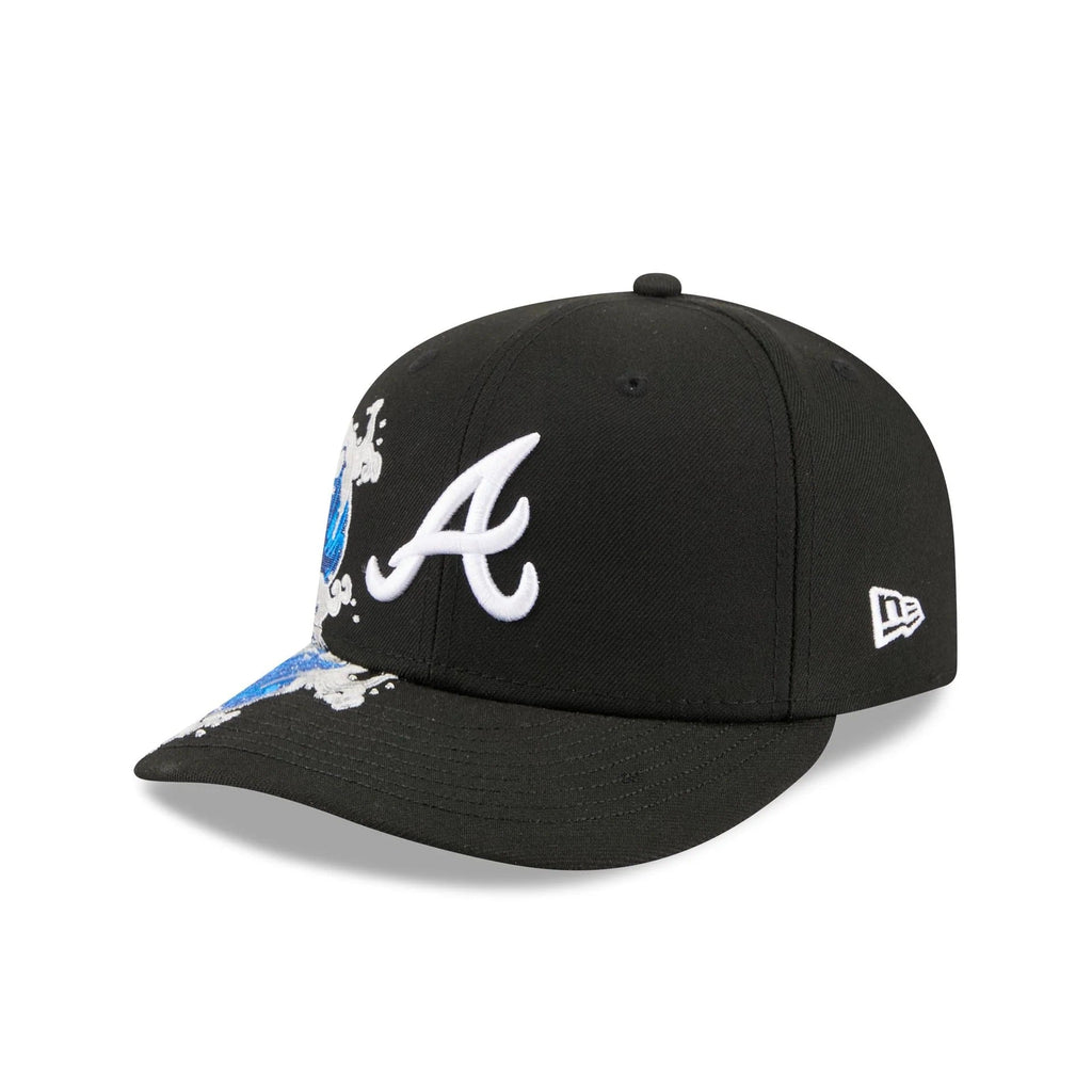 Atlanta Braves MLB Waves 59FIFTY Fitted New Era Black White Official Team Hat Sports Fan Cap Official NFL Team Hat Football Fan Cap