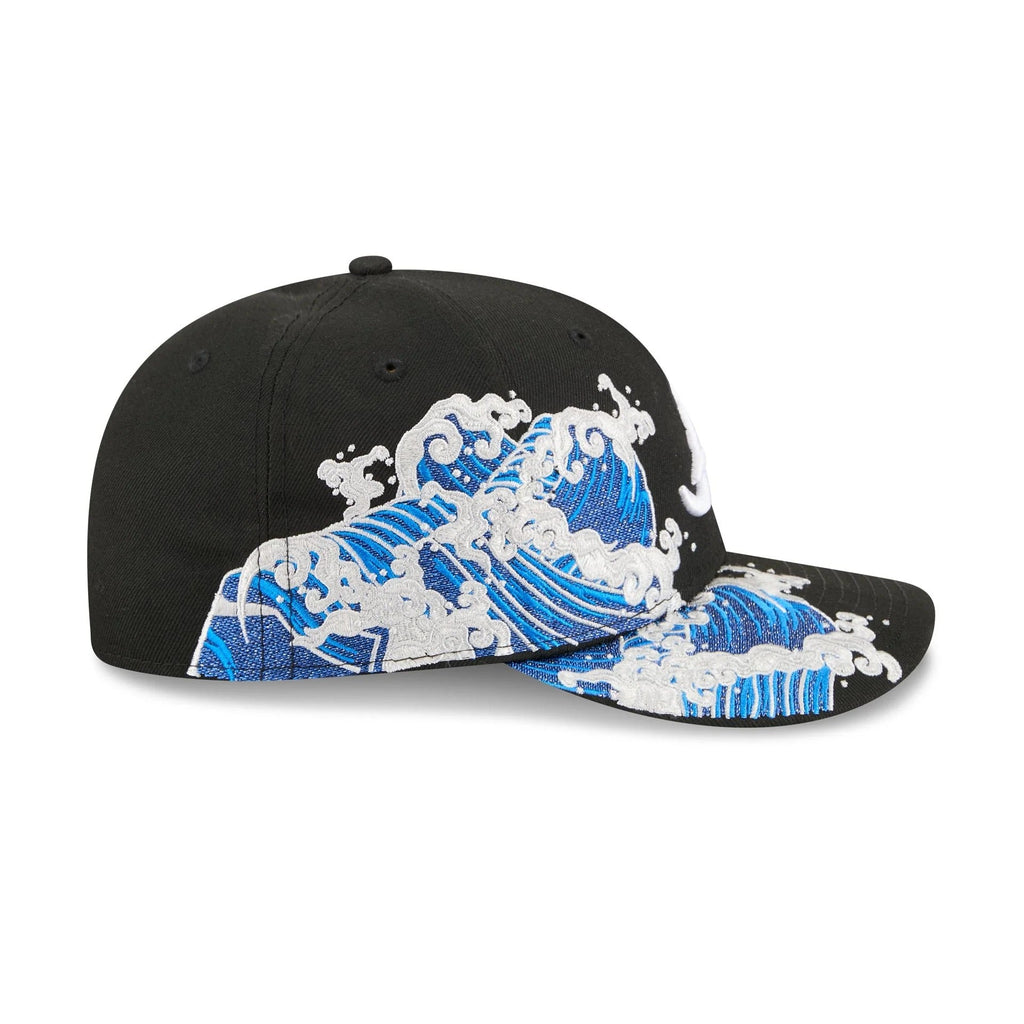 Atlanta Braves MLB Waves 59FIFTY Fitted New Era Black White Official Team Hat Sports Fan Cap Official NFL Team Hat Football Fan Cap