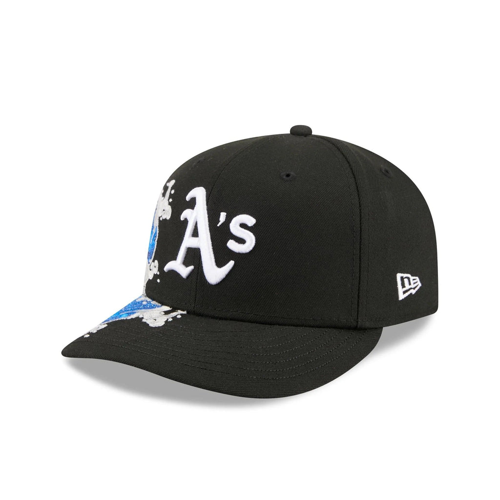 Oakland Athletics MLB Waves 59FIFTY Fitted New Era Black White Official Team Hat Sports Fan Cap Official NFL Team Hat Football Fan Cap