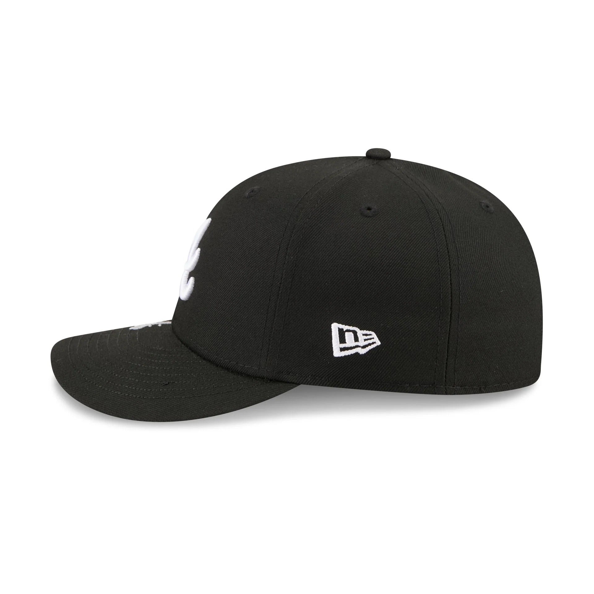 Atlanta Braves MLB Waves 59FIFTY Fitted New Era Black White Official Team Hat Sports Fan Cap Official NFL Team Hat Football Fan Cap
