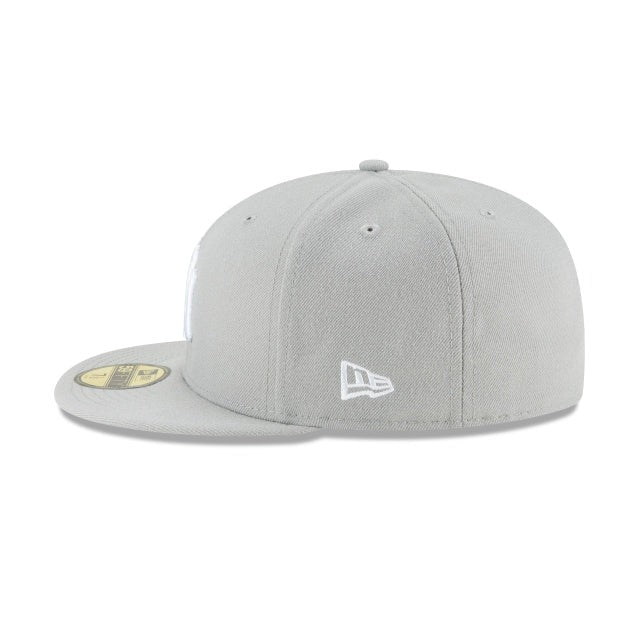 New York Yankees MLB Basic 59Fifty Fitted New Era Grey White Official Team Hat Sports Fan Cap Official NFL Team Hat Football Fan Cap